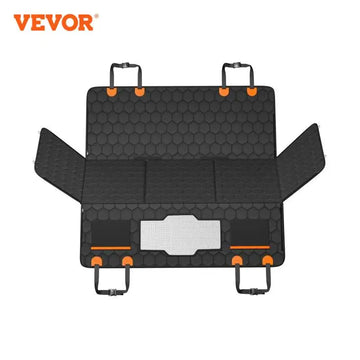 Dog Car Seat Extender Bed – Back Seat Cover with Mesh Window, Storage Pocket & Safety Harness | Supports up to 350 lbs