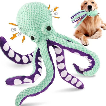 Dog Plush Octopus Toy – Interactive Squeaky Chew Toy for Small & Large Dogs | Boredom Relief & Companion Play