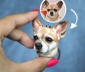 Custom 3D Pet Portrait Keychain & Ornament – Personalized Dog & Cat Head Mini Sculpture Gift, Unique Pet Lover Keepsake